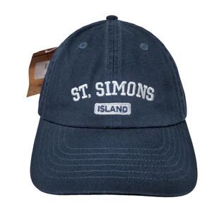 St. Simons Island Adult Strapback Hat Blue One Size Embroidered 6 Panel W/Tags